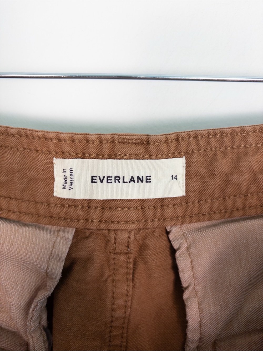 Everlane The Everywhere Barrel Pant Brown Cotton and Linen Blend - Picture 8 of 10